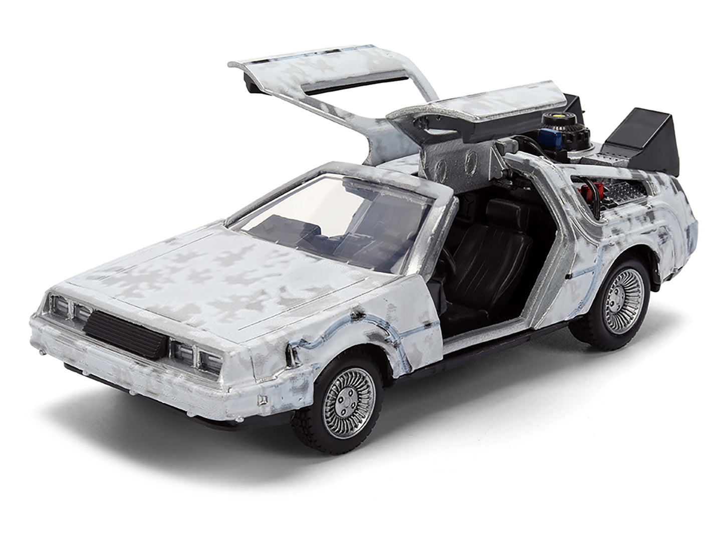 DMC DeLorean Time Machine Brushed Metal (Frost Version) &quot;Back to the Future&quot; (1985) Movie &quot;40th Anniversary&quot; Special Packaging &quot;Hollywood Rides&quot; Series 1/32 Diecast Model Car by Jada