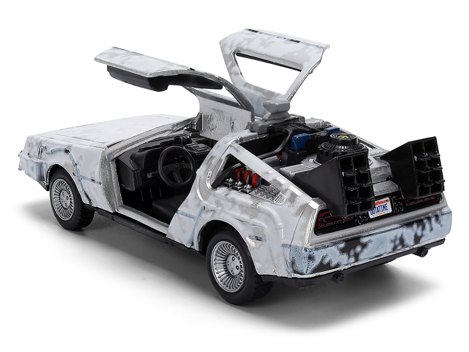 DMC DeLorean Time Machine Brushed Metal (Frost Version) &quot;Back to the Future&quot; (1985) Movie &quot;40th Anniversary&quot; Special Packaging &quot;Hollywood Rides&quot; Series 1/32 Diecast Model Car by Jada