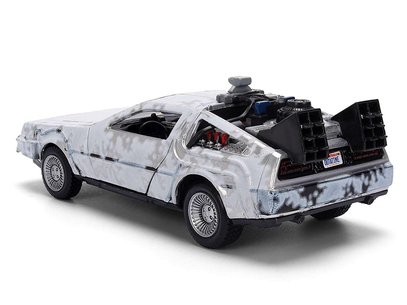 DMC DeLorean Time Machine Brushed Metal (Frost Version) &quot;Back to the Future&quot; (1985) Movie &quot;40th Anniversary&quot; Special Packaging &quot;Hollywood Rides&quot; Series 1/32 Diecast Model Car by Jada