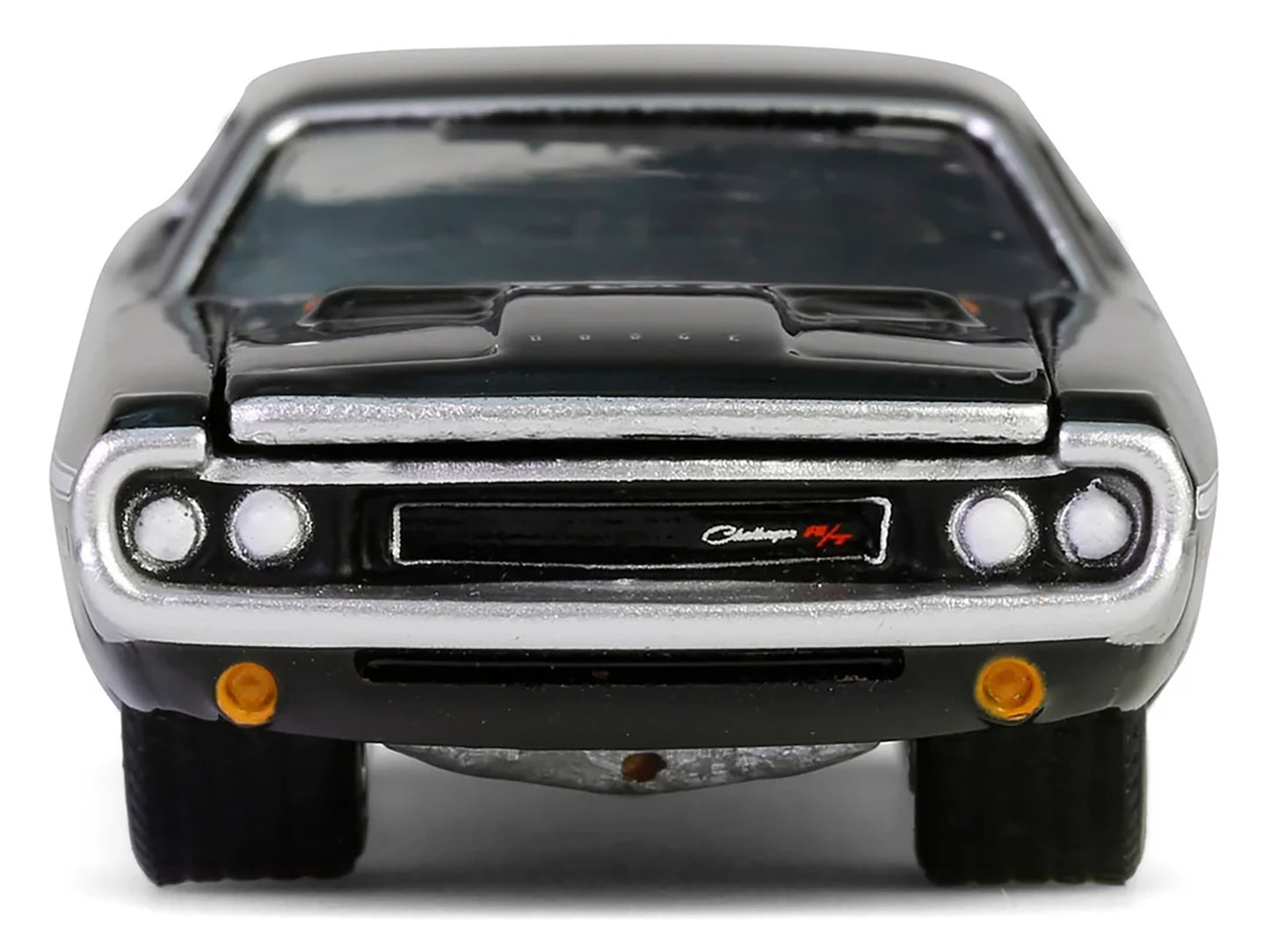 1970 Dodge Challenger R/T 440 Black with White Stripes &quot;Barrett-Jackson&quot; Series 15 1/64 Diecast Model Car by Greenlight