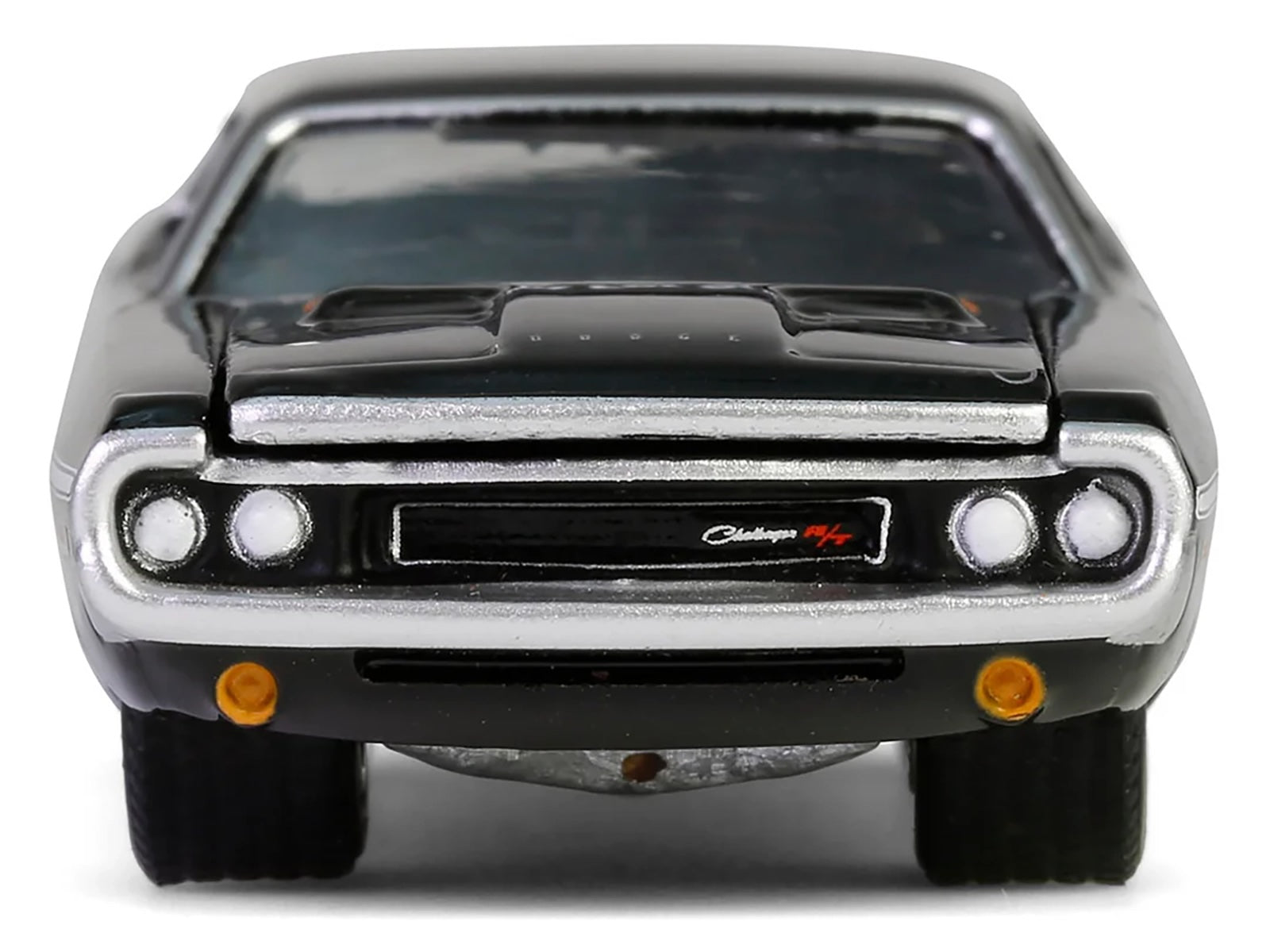 1970 Dodge Challenger R/T 440 Black with White Stripes &quot;Barrett-Jackson&quot; Series 15 1/64 Diecast Model Car by Greenlight