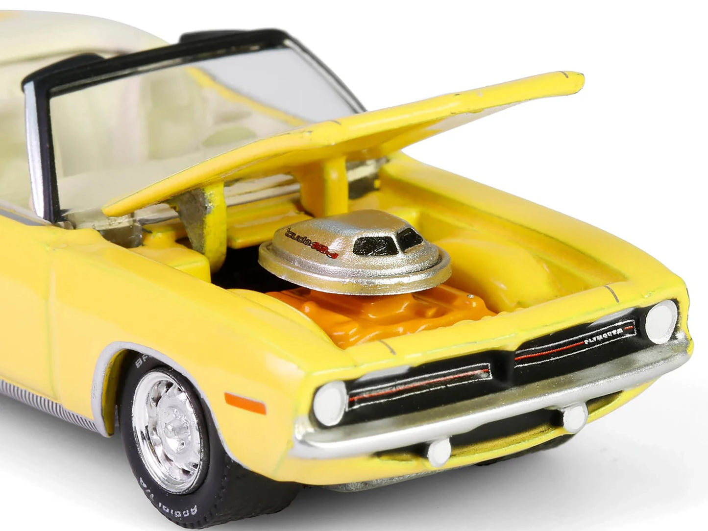 1970 Plymouth 'Cuda Convertible Yellow &quot;Barrett-Jackson&quot; Series 15 1/64 Diecast Model Car by Greenlight