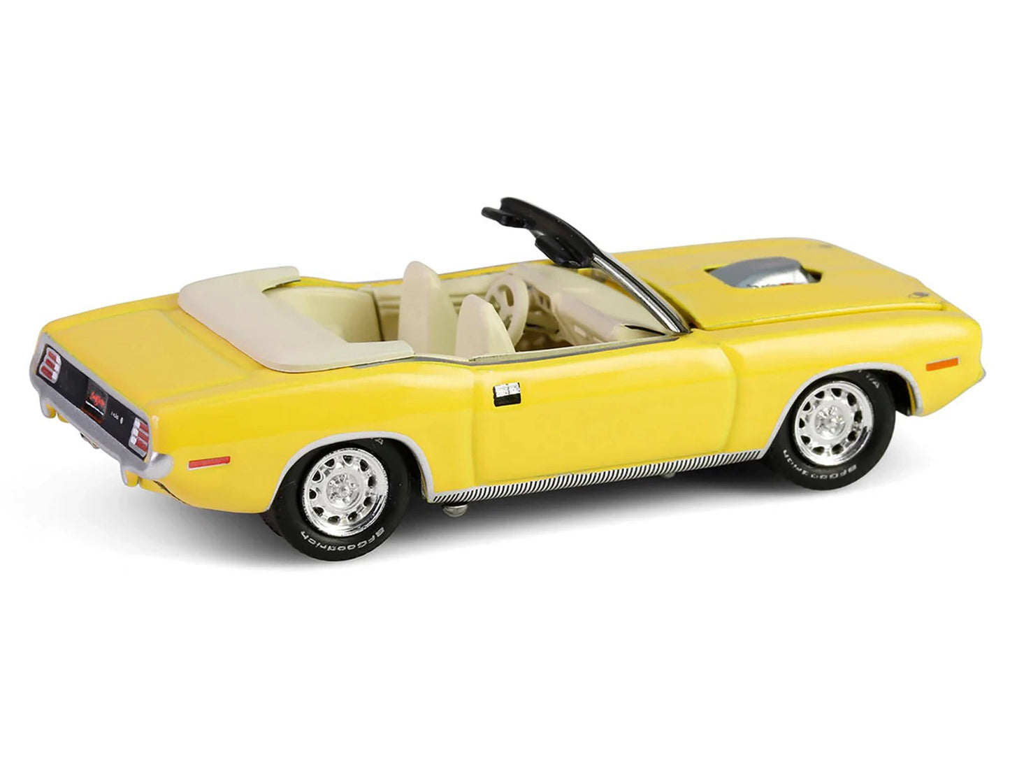 1970 Plymouth 'Cuda Convertible Yellow &quot;Barrett-Jackson&quot; Series 15 1/64 Diecast Model Car by Greenlight