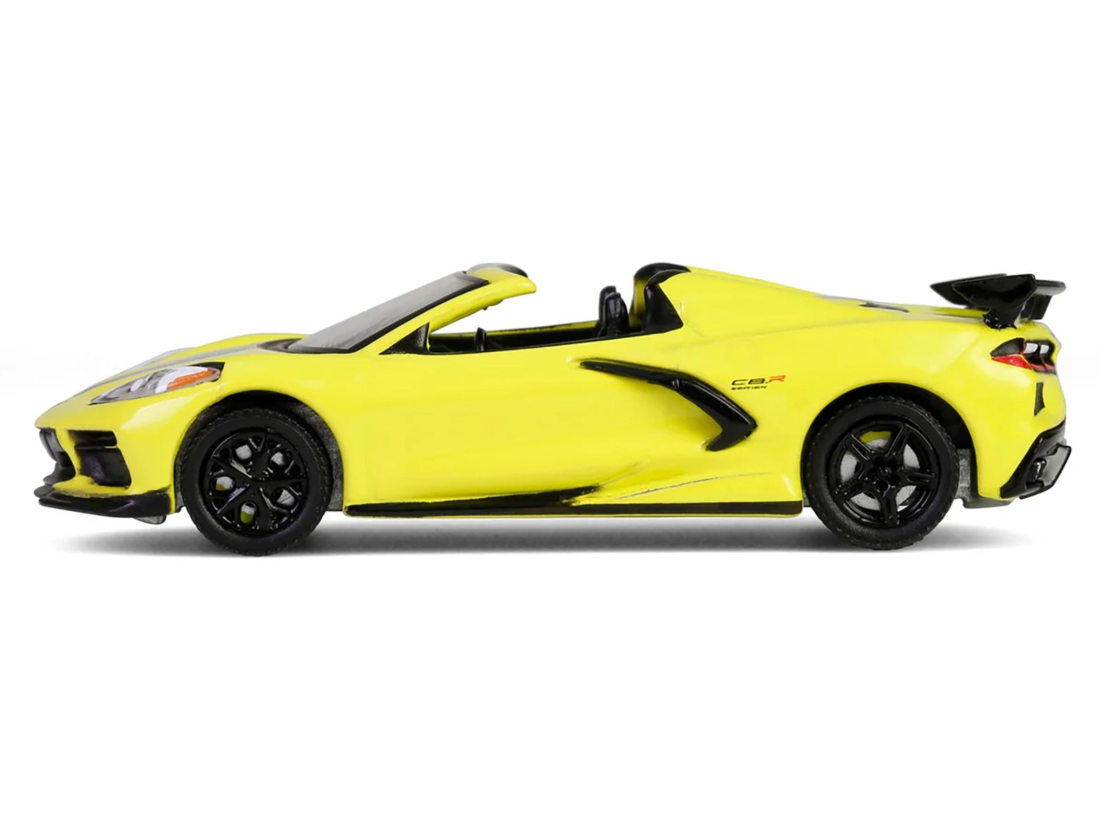 2022 Chevrolet Corvette C8.R Convertible Yellow with Silver Stripes &quot;Barrett-Jackson&quot; Series 15 1/64 Diecast Model Car by Greenlight