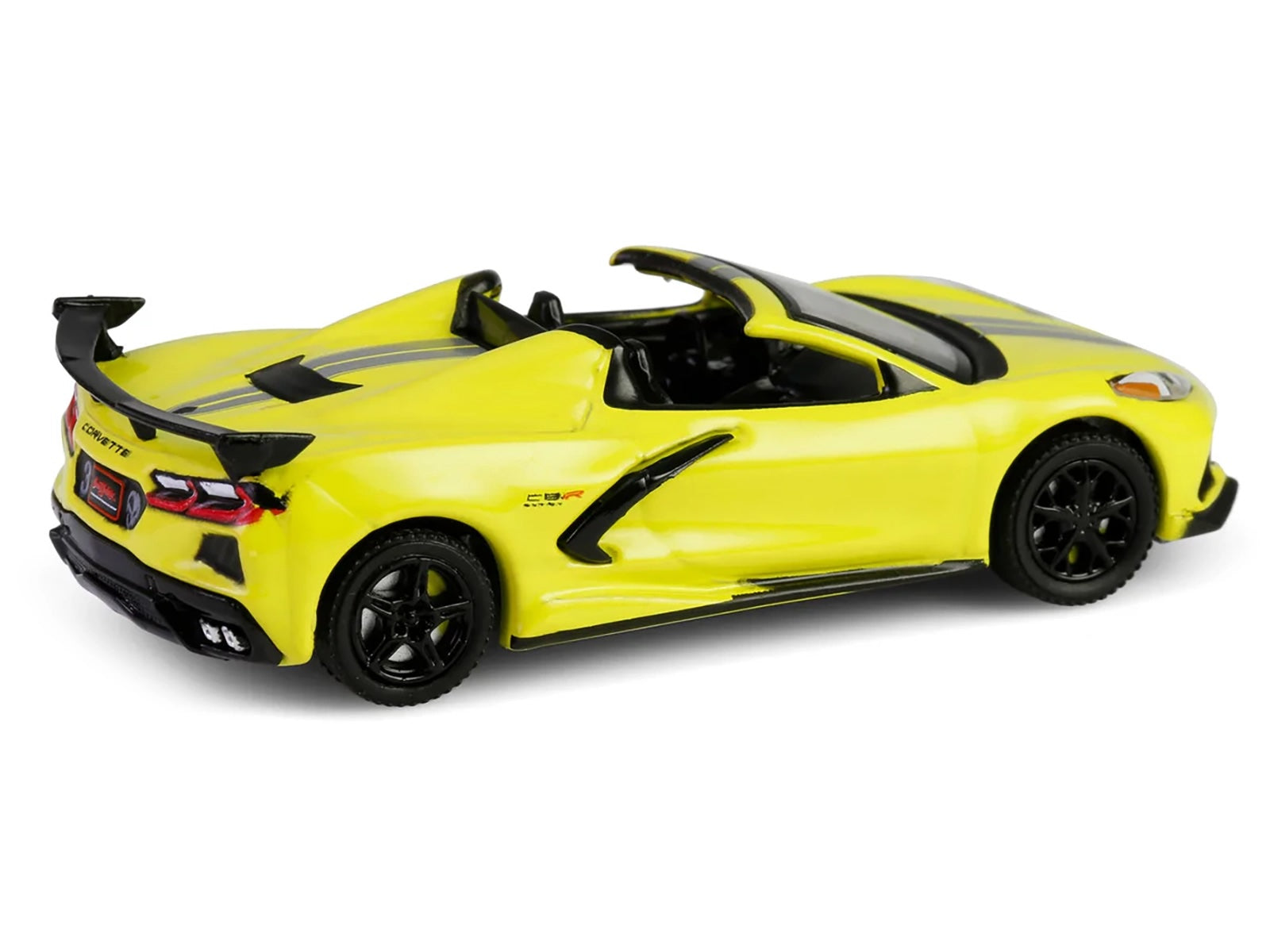 2022 Chevrolet Corvette C8.R Convertible Yellow with Silver Stripes &quot;Barrett-Jackson&quot; Series 15 1/64 Diecast Model Car by Greenlight