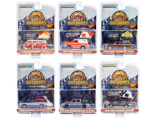 &quot;The Great Outdoors&quot; Set of 6 pieces Series 2 1/64 Diecast Model Cars by Greenlight