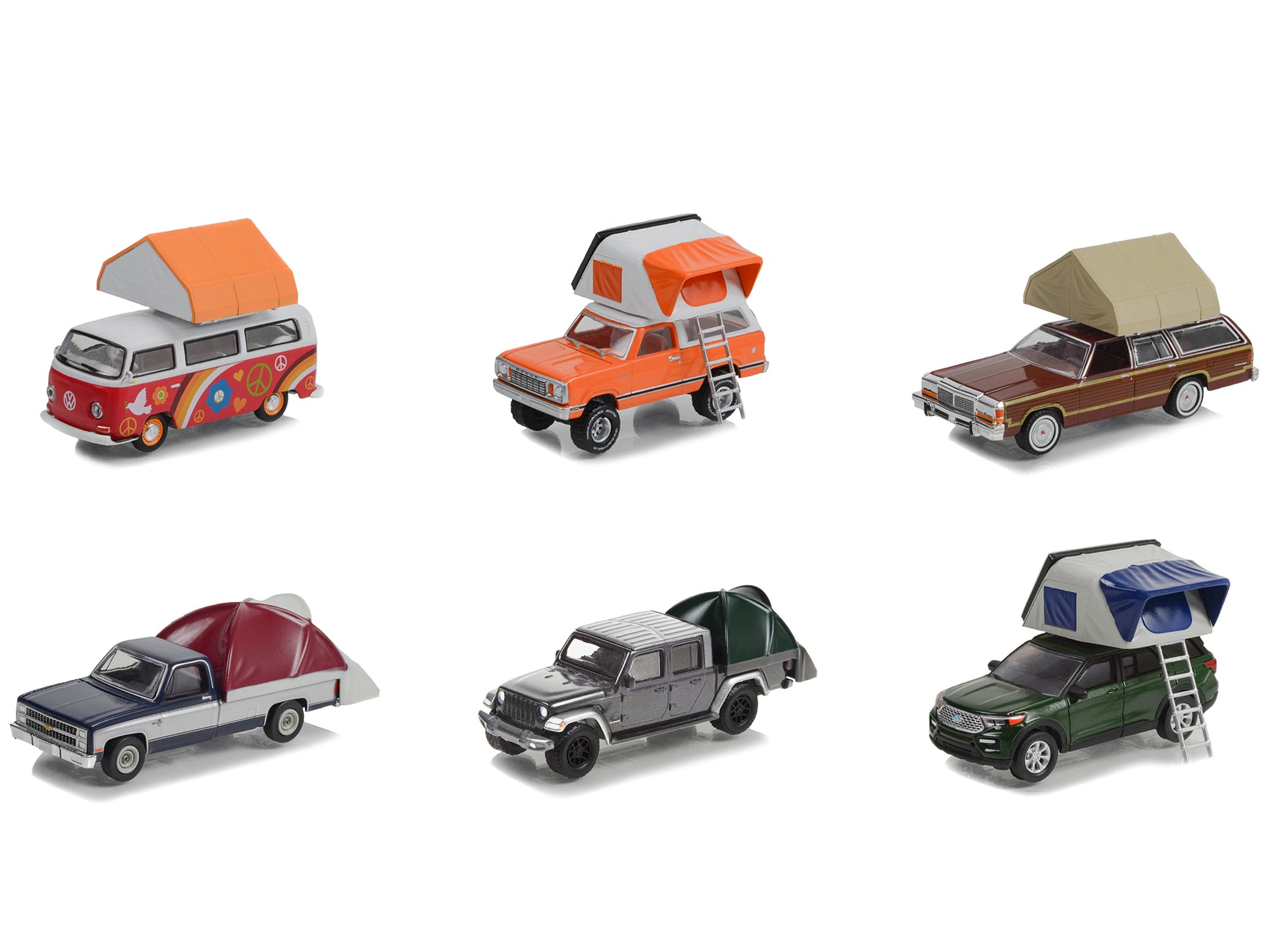 &quot;The Great Outdoors&quot; Set of 6 pieces Series 2 1/64 Diecast Model Cars by Greenlight