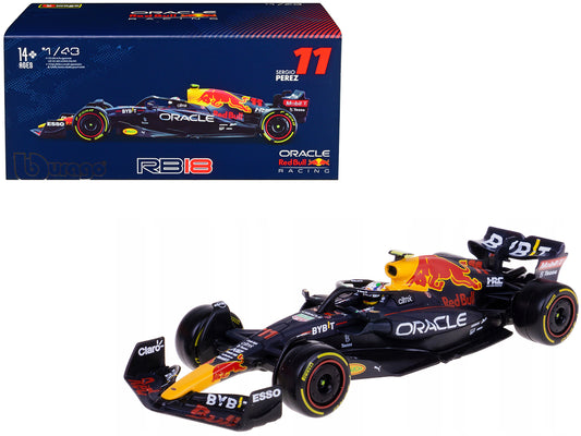 Red Bull Racing RB18 #11 Sergio Perez &quot;Formula One F1 World Championship&quot; (2022) with Display Case 1/43 Diecast Model Car by Bburago