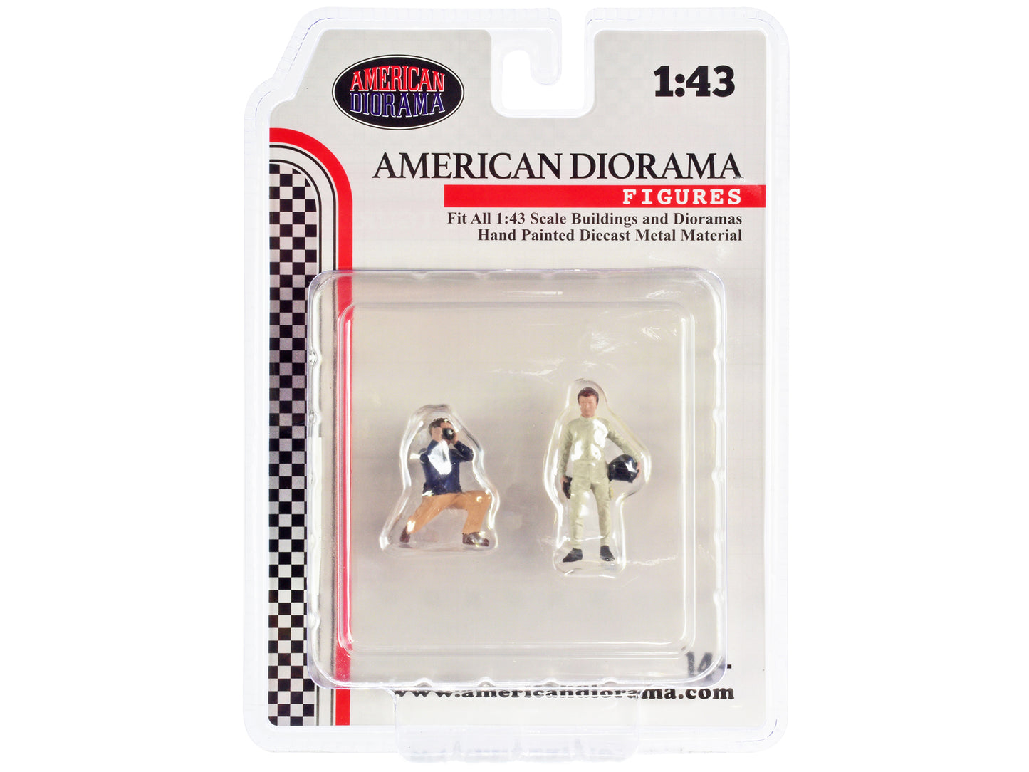 &quot;Race Day&quot; Two Diecast Figures Set 1 for 1/43 Scale Models by American Diorama