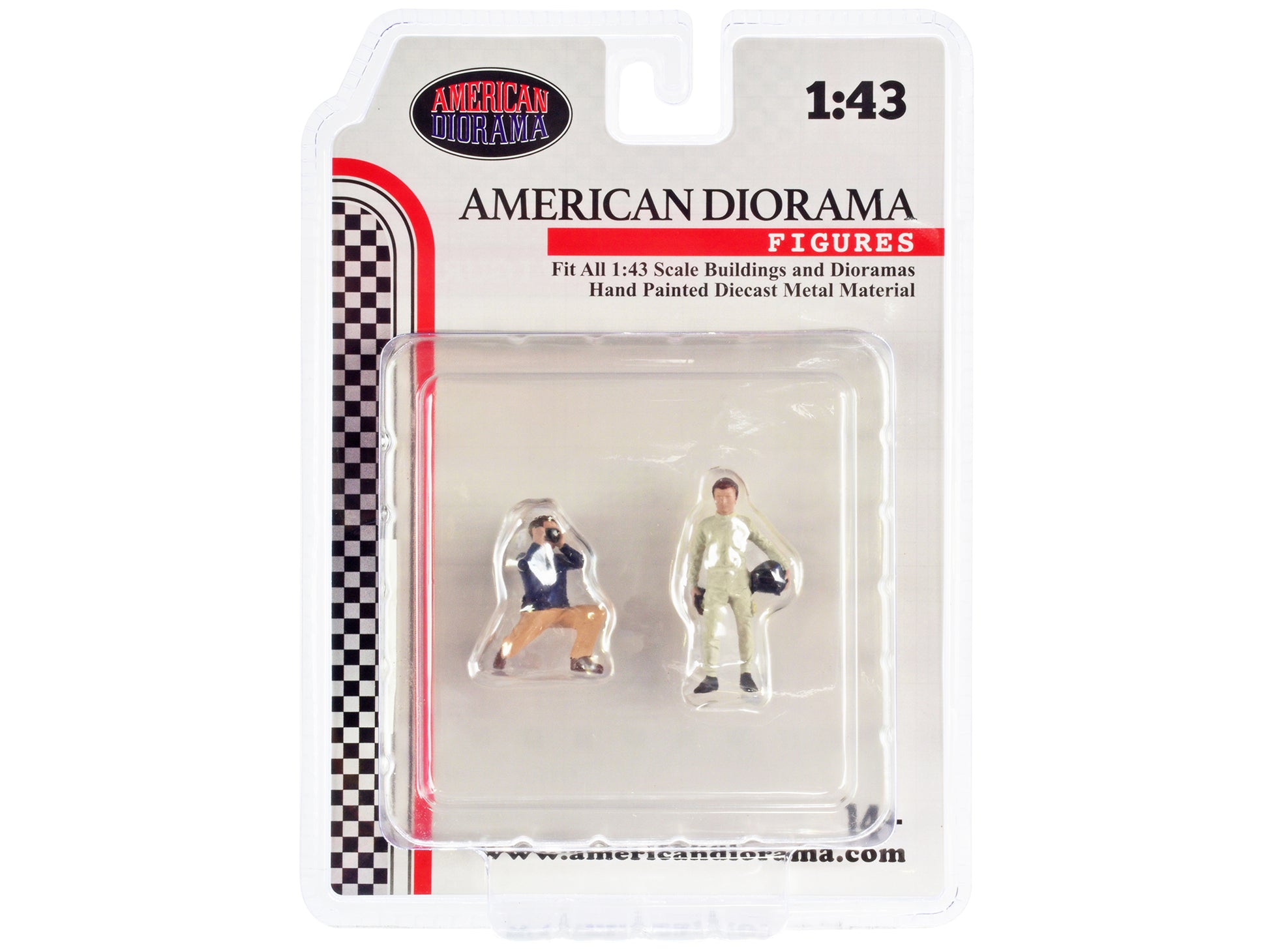 &quot;Race Day&quot; Two Diecast Figures Set 1 for 1/43 Scale Models by American Diorama
