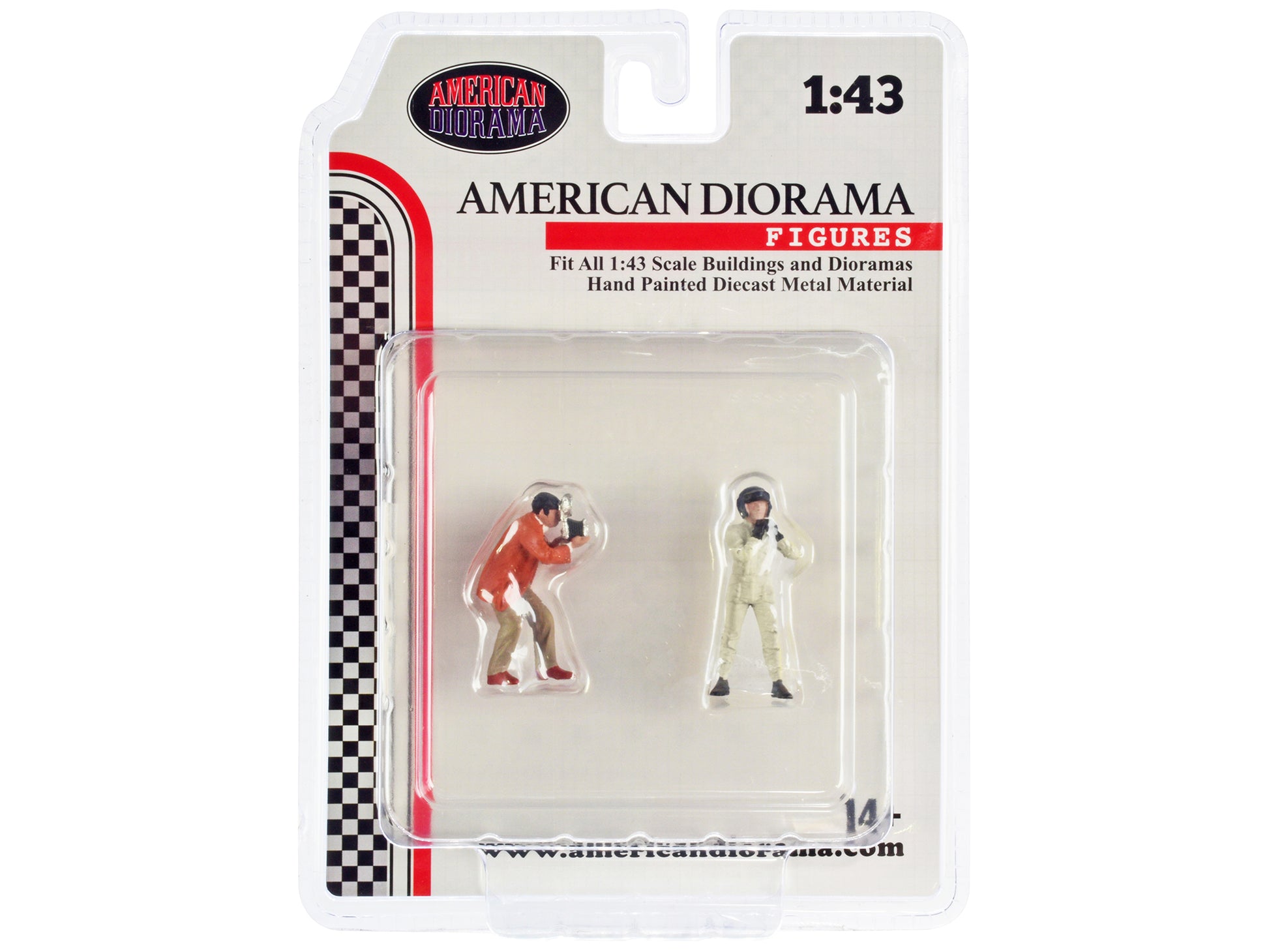 &quot;Race Day&quot; Two Diecast Figures Set 2 for 1/43 Scale Models by American Diorama