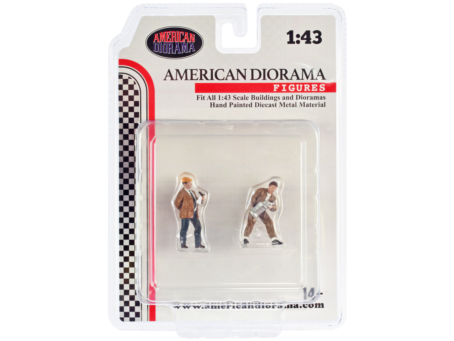 &quot;Race Day&quot; Two Diecast Figures Set 4 for 1/43 Scale Models by American Diorama