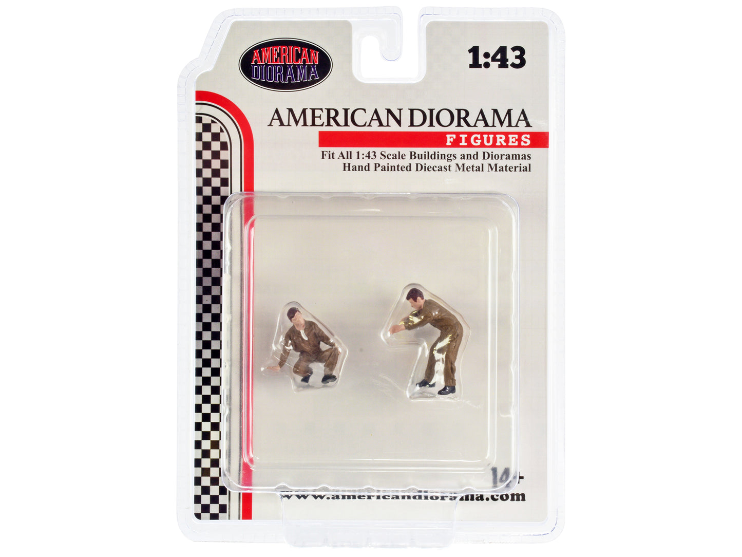 &quot;Race Day&quot; Two Diecast Figures Set 5 for 1/43 Scale Models by American Diorama