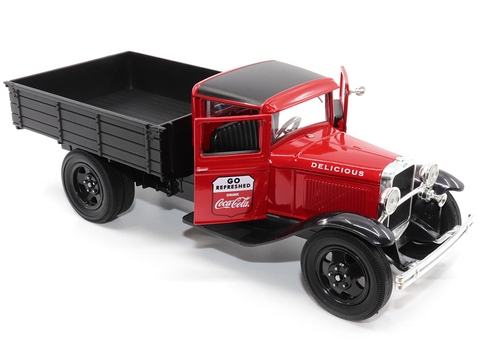 1931 Ford Model AA Pickup Truck Red and Black &quot;Go Refreshed - Drink Coca-Cola&quot; 1/24 Diecast Model Car by Motor City Classics