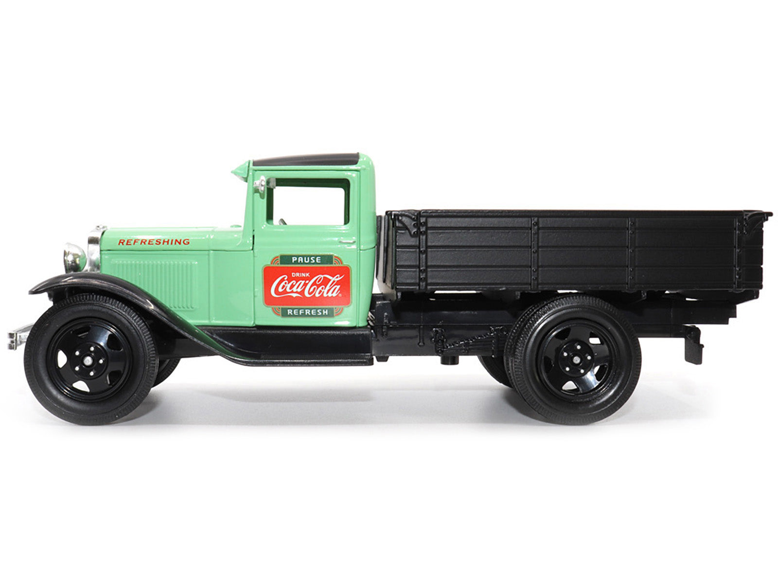 1931 Ford Model AA Pickup Truck Light Green and Black &quot;Pause. Refresh. Drink Coca-Cola&quot; 1/24 Diecast Model Car by Motor City Classics