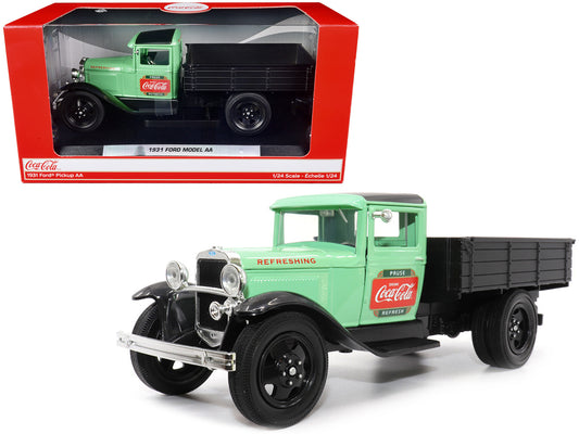1931 Ford Model AA Pickup Truck Light Green and Black &quot;Pause. Refresh. Drink Coca-Cola&quot; 1/24 Diecast Model Car by Motor City Classics