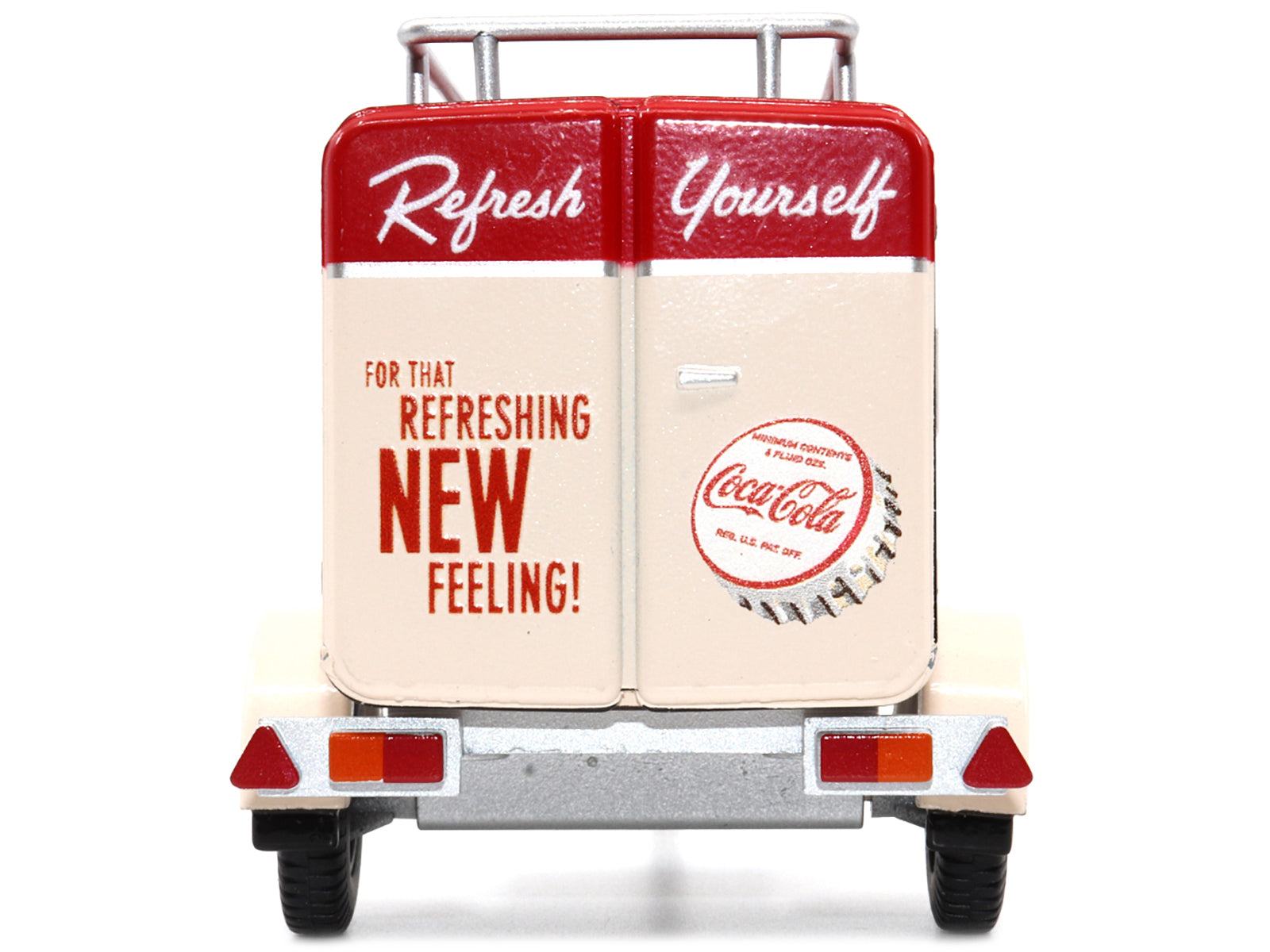 Travel Trailer Cream with Red Top &quot;Pause and Refresh Yourself Drink Delicious Coca-Cola&quot; 1/24 Diecast Model Car by Motor City Classics