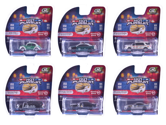 &quot;Hot Pursuit&quot; Series 47 Set of 6 Police Cars 1/64 Diecast Model Cars by Greenlight