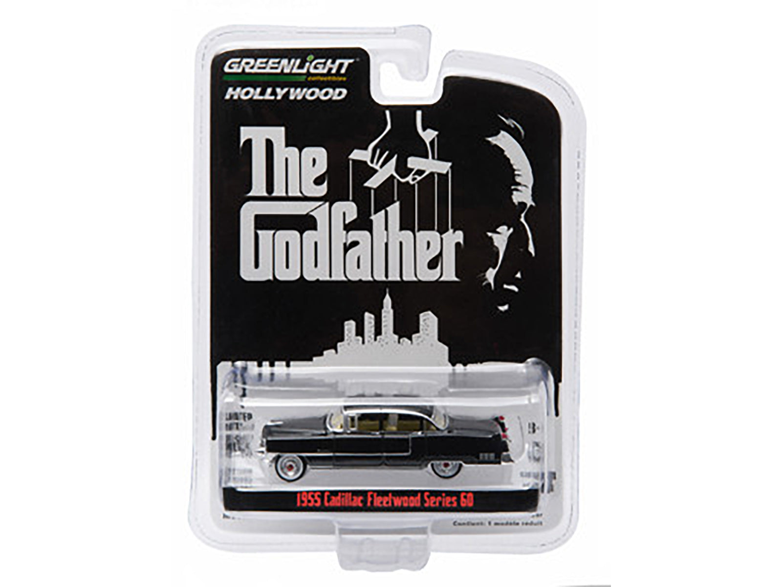 1955 Cadillac Fleetwood Series 60 Black &quot;The Godfather&quot; (1972) Movie &quot;Hollywood Series&quot; Release 14 1/64 Diecast Model Car by Greenlight