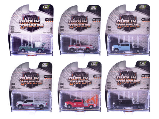 &quot;Dually Drivers&quot; Series 16 Set of 6 Trucks 1/64 Diecast Model Car by Greenlight