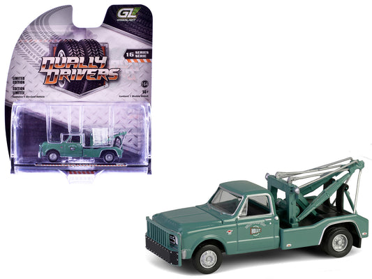 1967 Chevrolet C-30 Dually Wrecker Tow Truck &quot;Holley Speed Shop&quot; Green &quot;Dually Drivers&quot; Series 16 1/64 Diecast Model Car by Greenlight