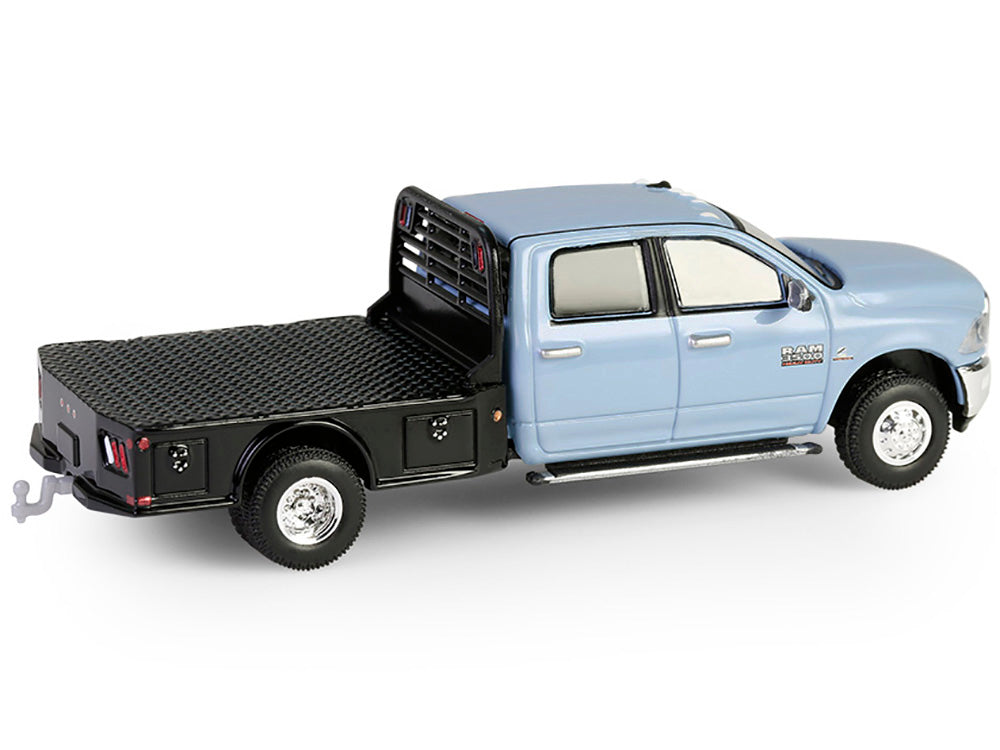 2018 Ram 3500 Dually Flatbed Truck Robin’s Egg Blue &quot;Dually Drivers&quot; Series 16 1/64 Diecast Model Car by Greenlight