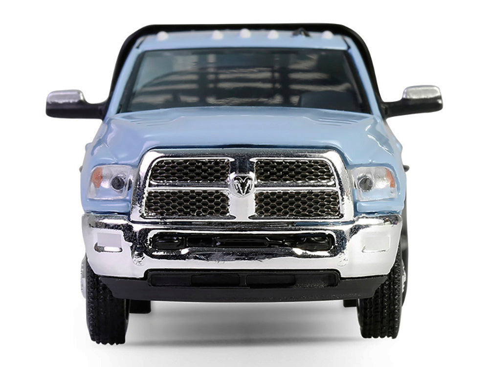 2018 Ram 3500 Dually Flatbed Truck Robin’s Egg Blue &quot;Dually Drivers&quot; Series 16 1/64 Diecast Model Car by Greenlight