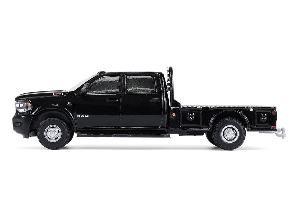 2023 Ram 3500 Dually Flatbed Truck Black &quot;Dually Drivers&quot; Series 16 1/64 Diecast Model Car by Greenlight