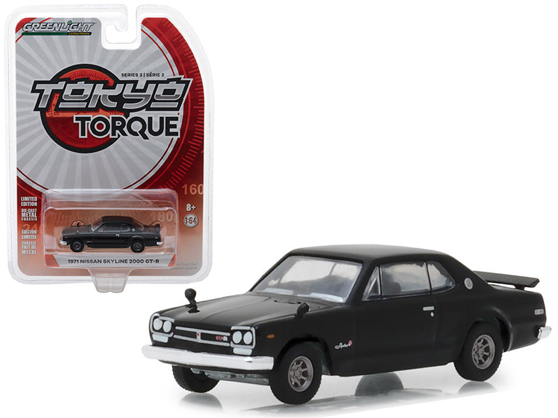 1971 Nissan Skyline 2000 GT-R Black &quot;Tokyo Torque&quot; Series 3 1/64 Diecast Model Car by Greenlight