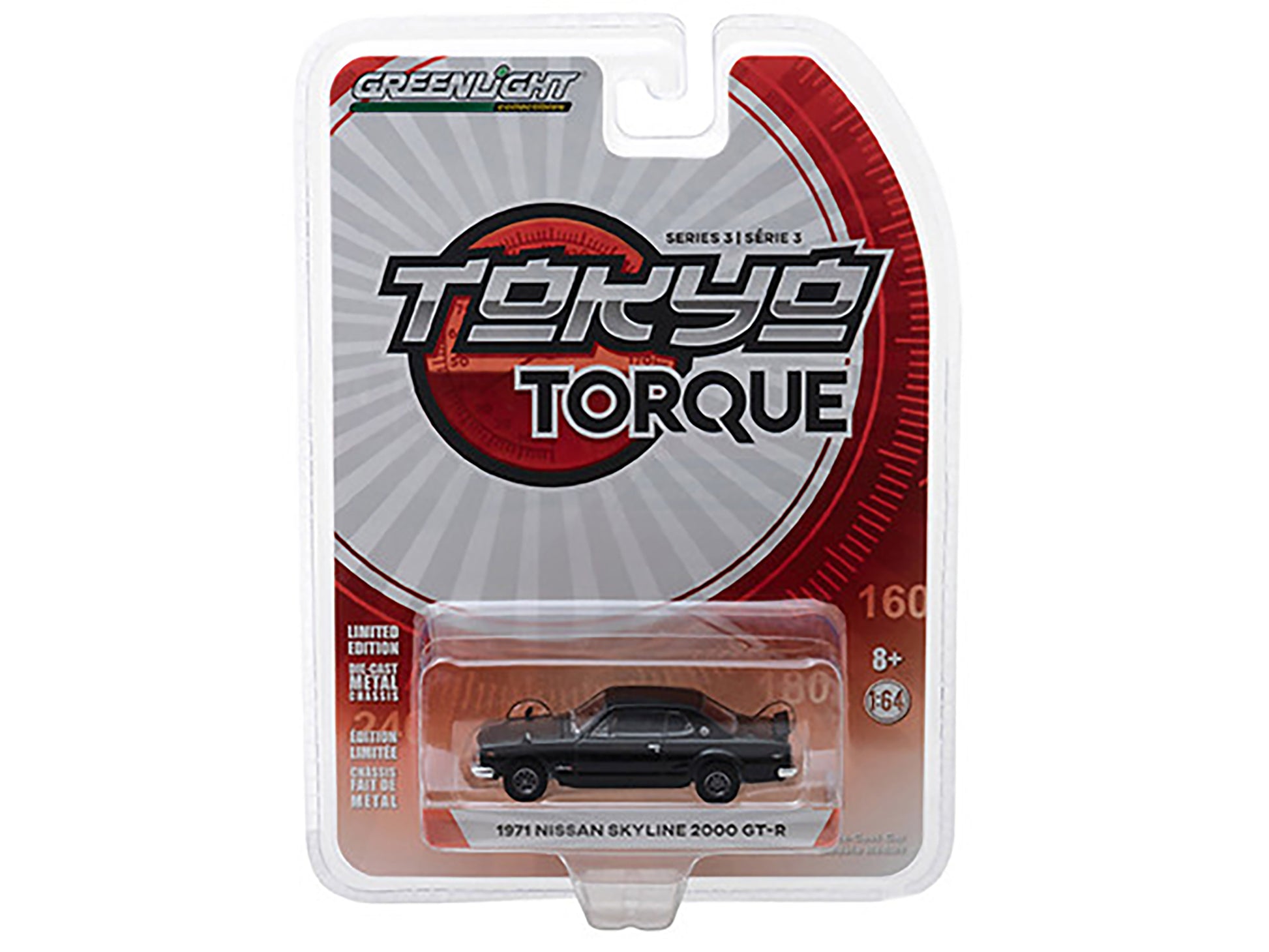1971 Nissan Skyline 2000 GT-R Black &quot;Tokyo Torque&quot; Series 3 1/64 Diecast Model Car by Greenlight