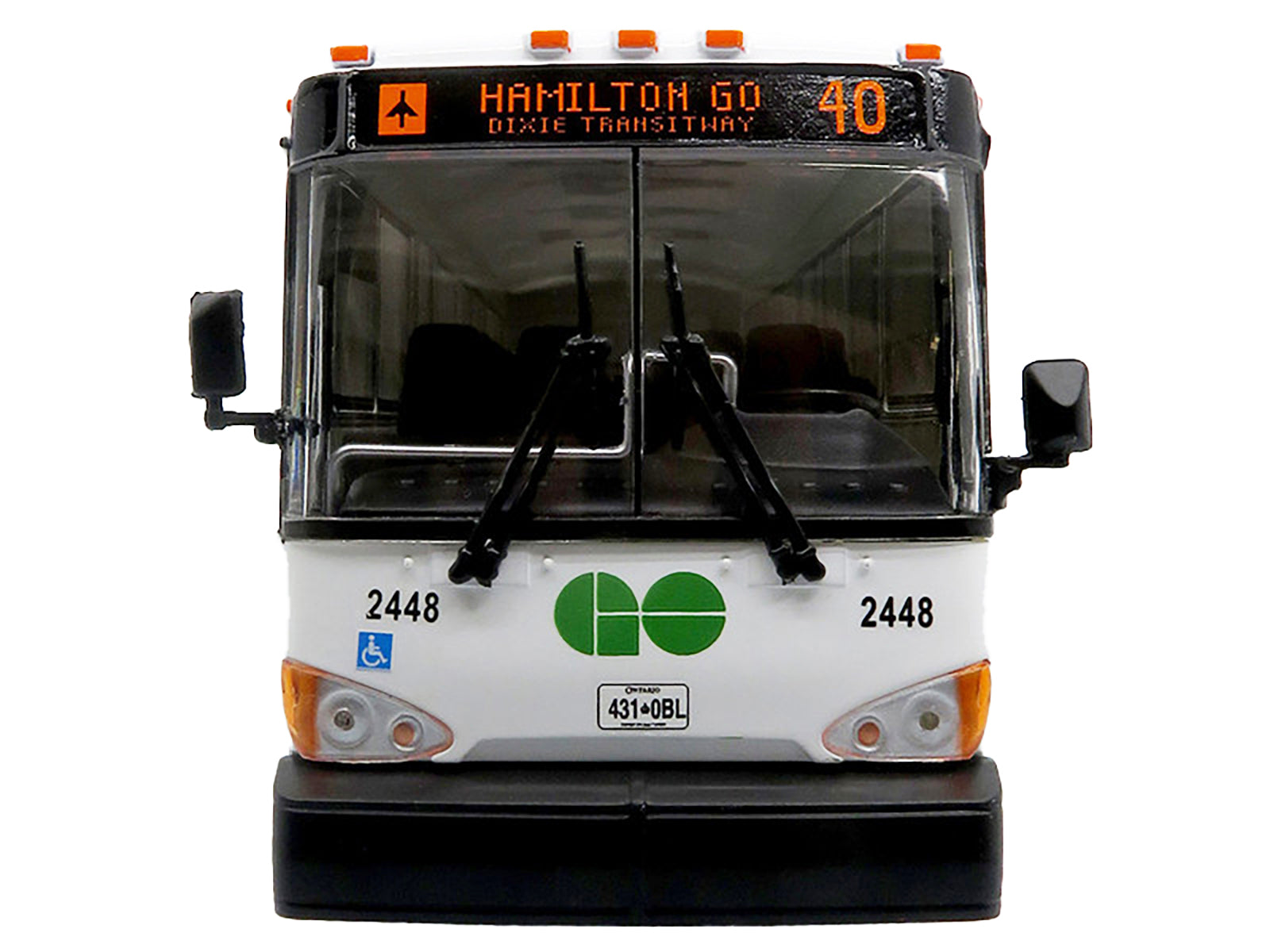 MCI D4500CT Commuter Coach Bus &quot;Metrolinx GO Transit Ontario&quot; White and Green &quot;The Bus & Motorcoach Collection&quot; Limited Edition to 504 pieces Worldwide 1/50 Plastic Model by Iconic Replicas