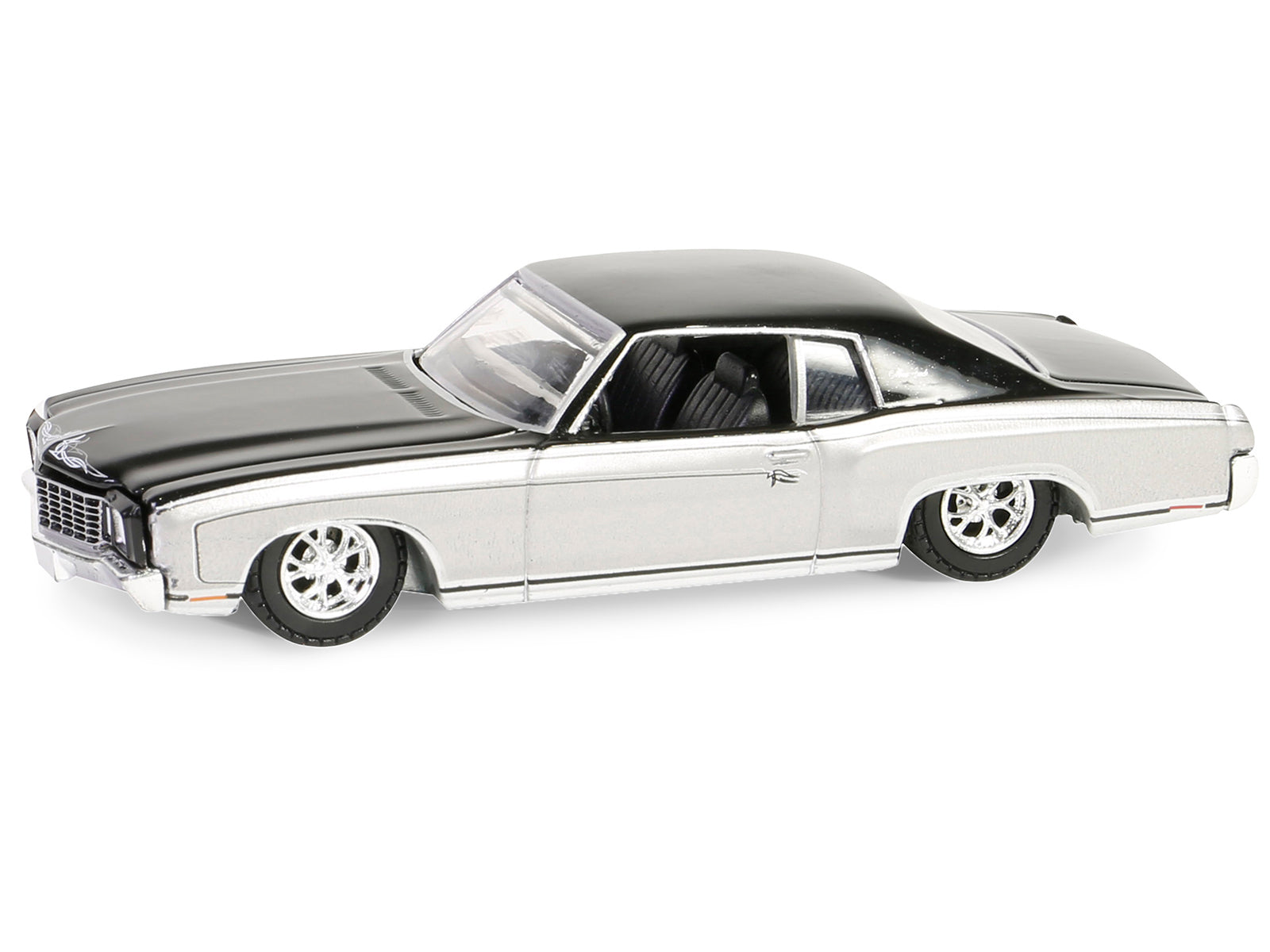 1972 Chevrolet Monte Carlo Lowrider Silver Metallic and Black &quot;California Lowriders&quot; Series 5 1/64 Diecast Model Car by Greenlight