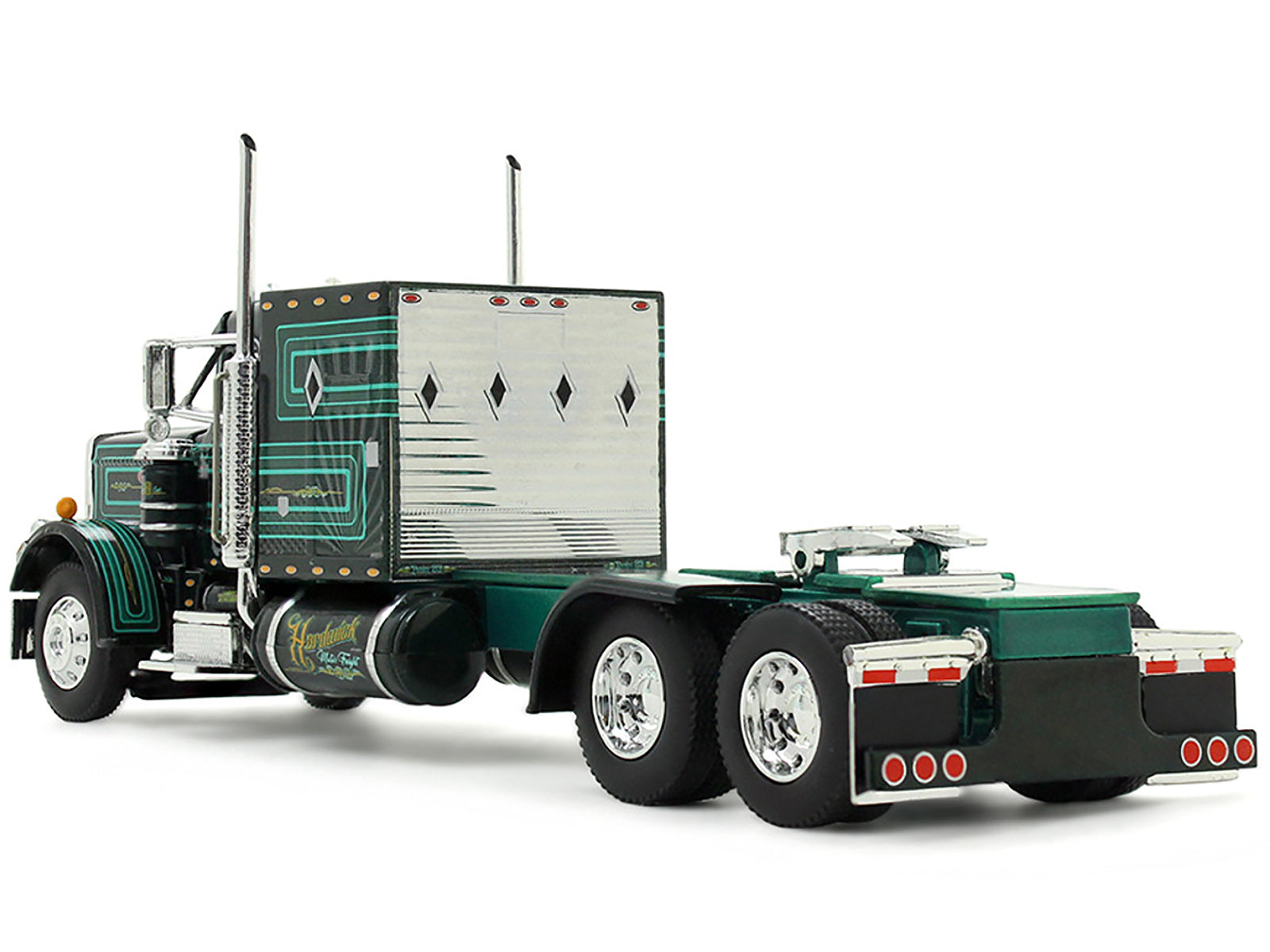 Peterbilt 359 with 60&quot; Vintage Sleeper and 53' Utility Trailer with Reefer &quot;Hardwick Motor Freight&quot; Green Metallic with Stripes &quot;Big Rigs&quot; Series II #2 1/64 Diecast Model by DCP/First Gear