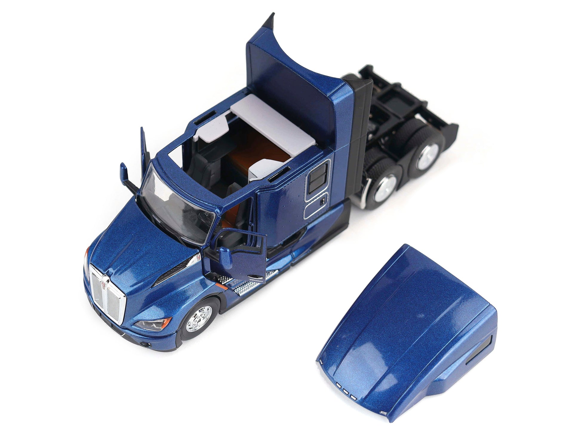 Kenworth T680 Truck Tractor Deep Cerulean Blue Metallic &quot;Transport Series&quot; 1/50 Diecast Model by Diecast Masters