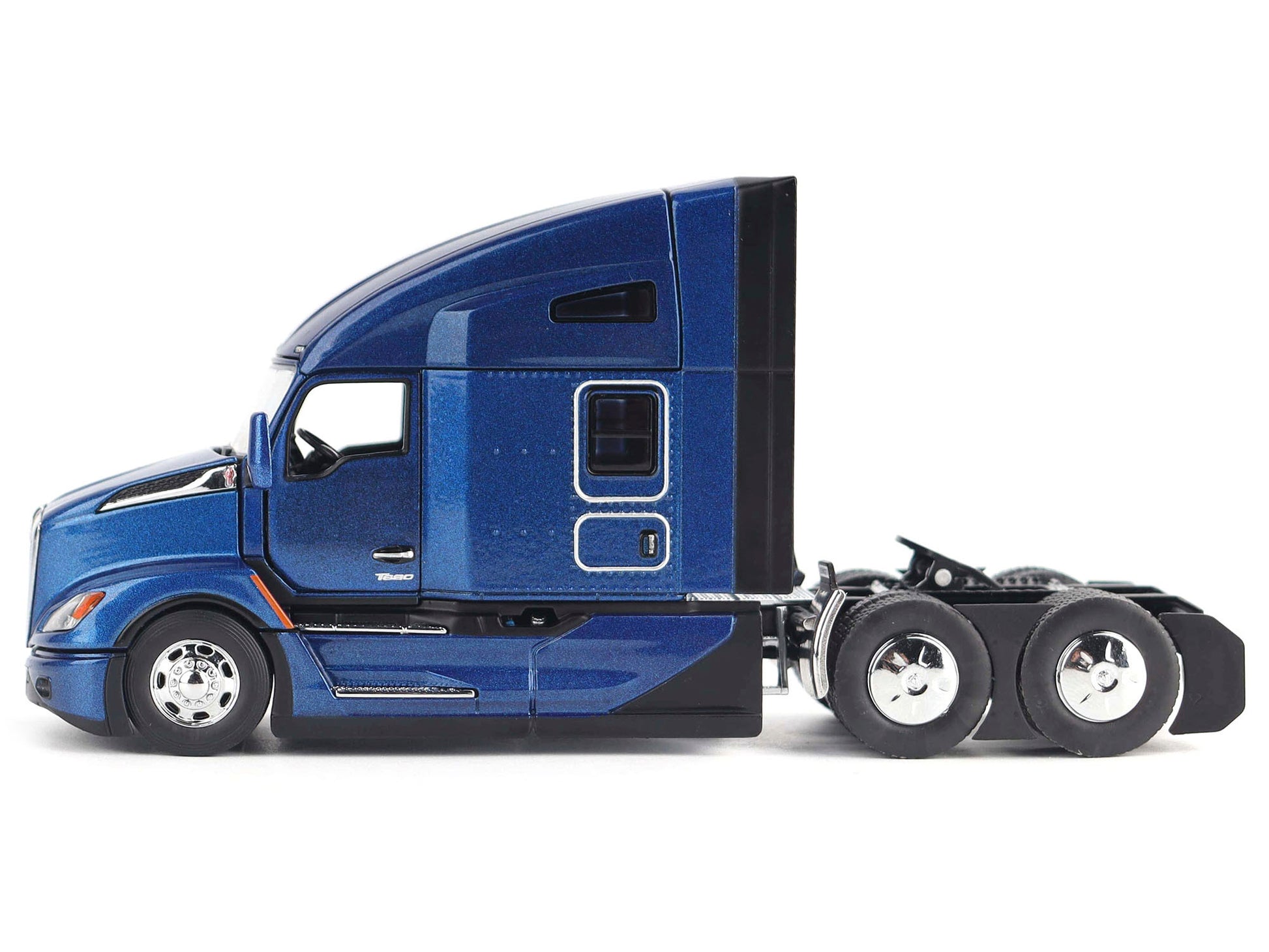 Kenworth T680 Truck Tractor Deep Cerulean Blue Metallic &quot;Transport Series&quot; 1/50 Diecast Model by Diecast Masters