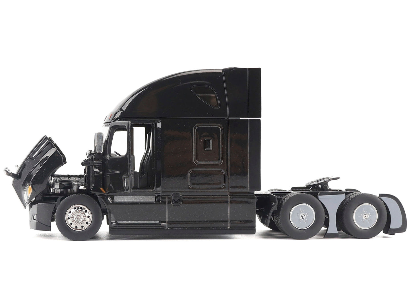 Freightliner New Cascadia Sleeper Cab Truck Tractor Black &quot;Transport Series&quot; 1/50 Diecast Model by Diecast Masters