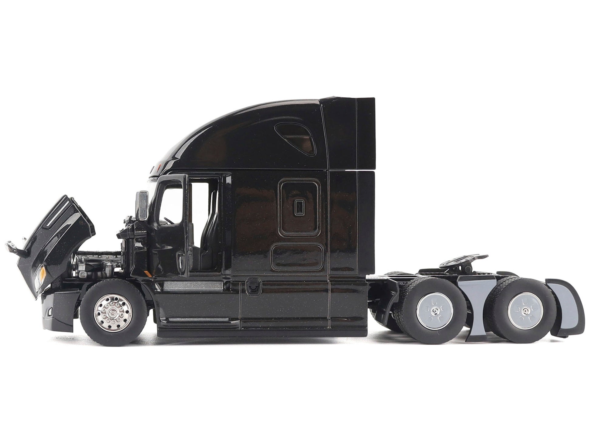 Freightliner New Cascadia Sleeper Cab Truck Tractor Black &quot;Transport Series&quot; 1/50 Diecast Model by Diecast Masters