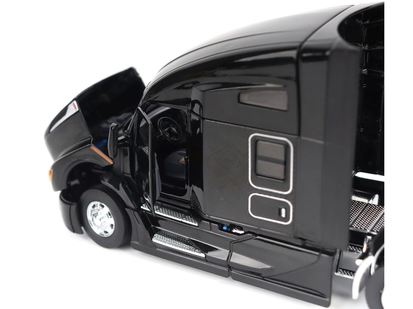 Kenworth T680 76&quot; High Roof Sleeper Cab Truck Tractor Black &quot;Transport Series&quot; 1/50 Diecast Model by Diecast Masters