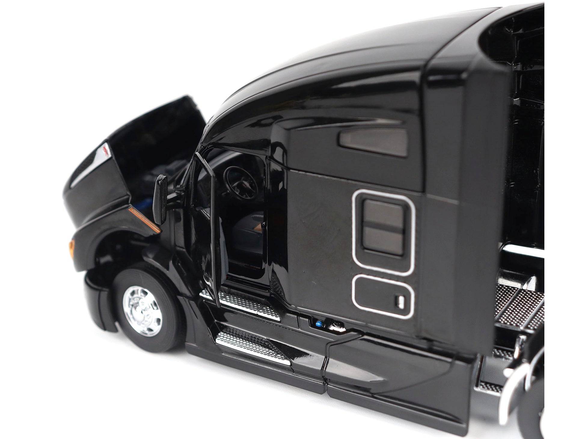 Kenworth T680 76&quot; High Roof Sleeper Cab Truck Tractor Black &quot;Transport Series&quot; 1/50 Diecast Model by Diecast Masters