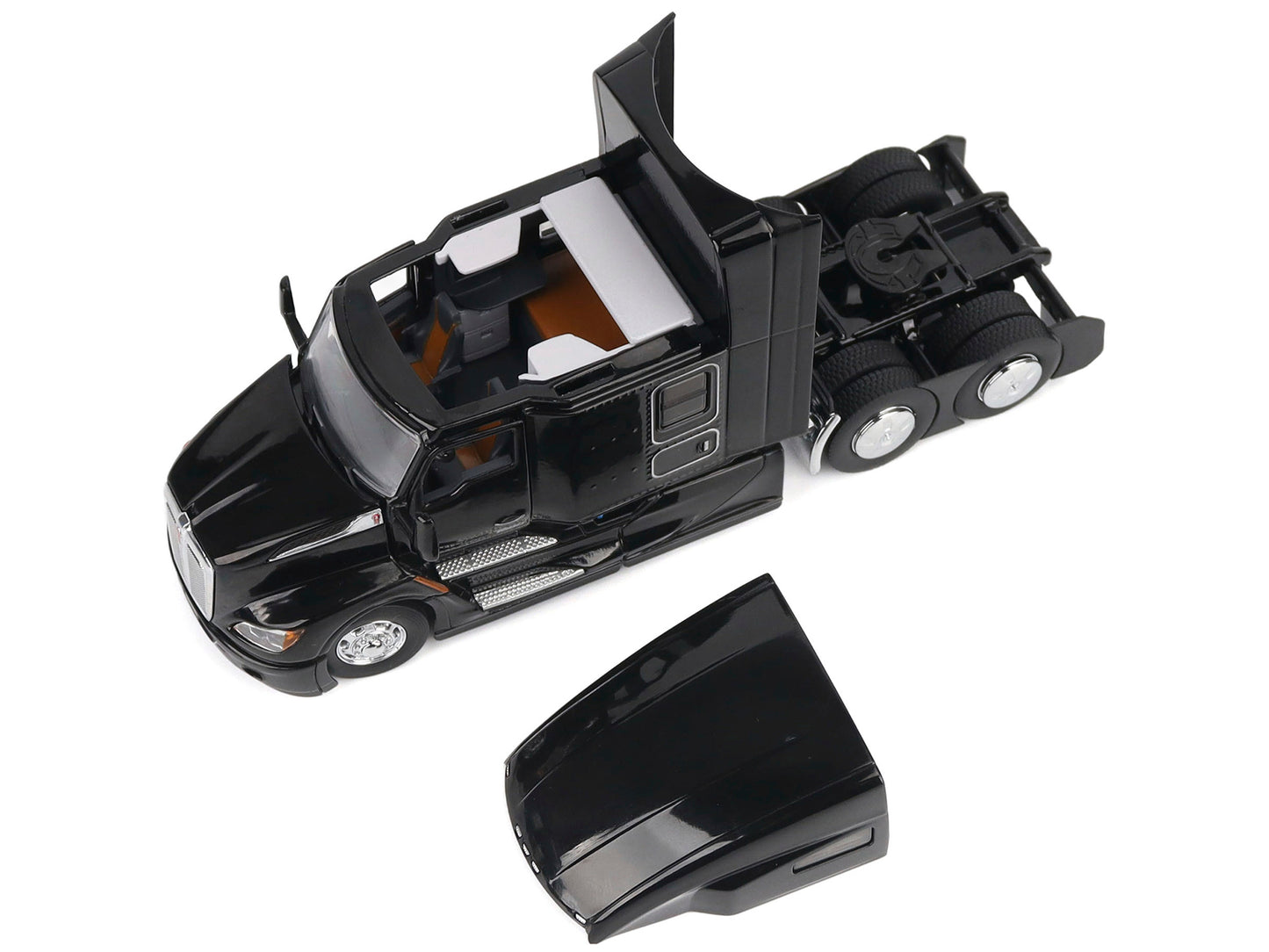 Kenworth T680 76&quot; High Roof Sleeper Cab Truck Tractor Black &quot;Transport Series&quot; 1/50 Diecast Model by Diecast Masters