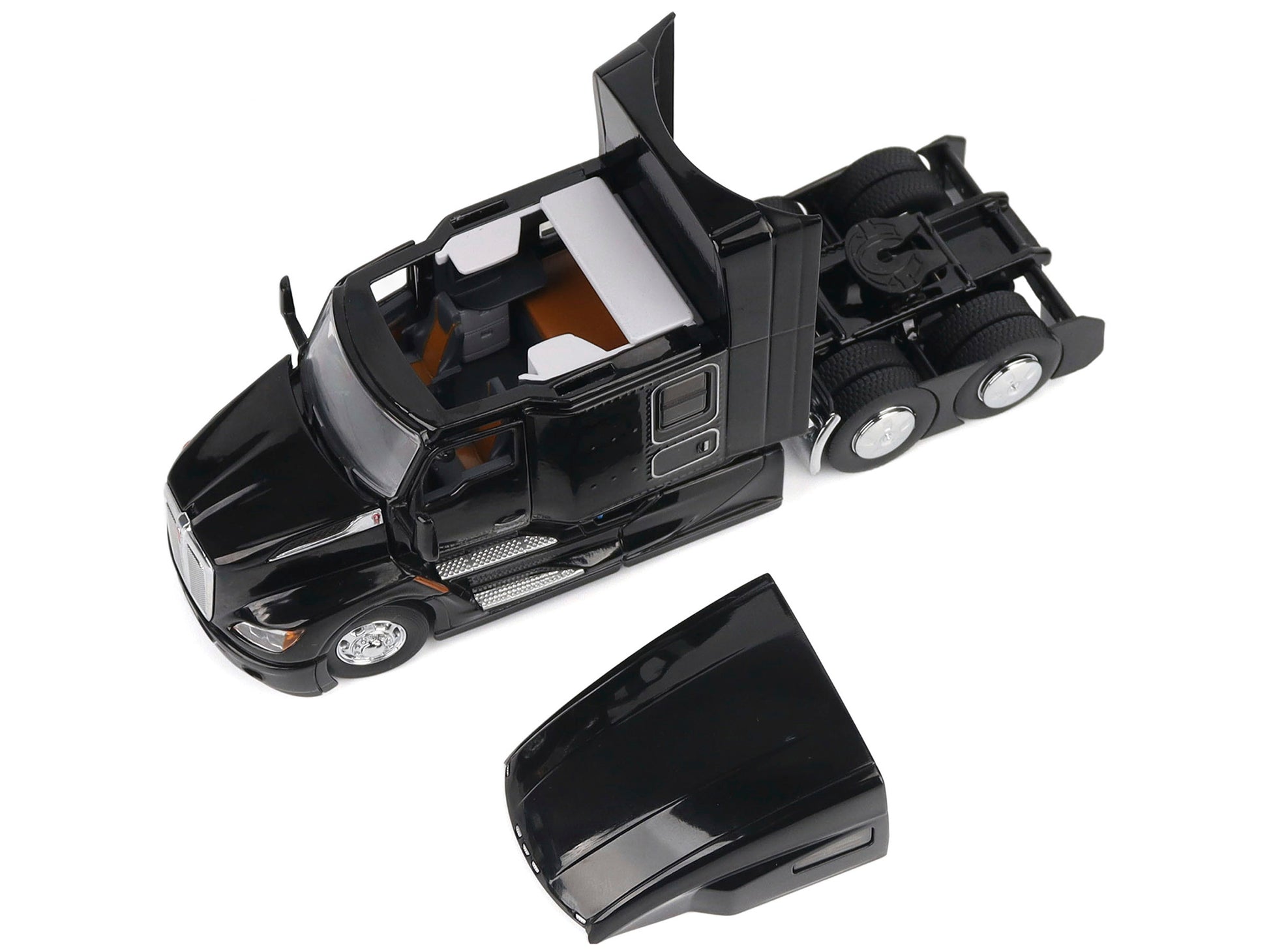 Kenworth T680 76&quot; High Roof Sleeper Cab Truck Tractor Black &quot;Transport Series&quot; 1/50 Diecast Model by Diecast Masters