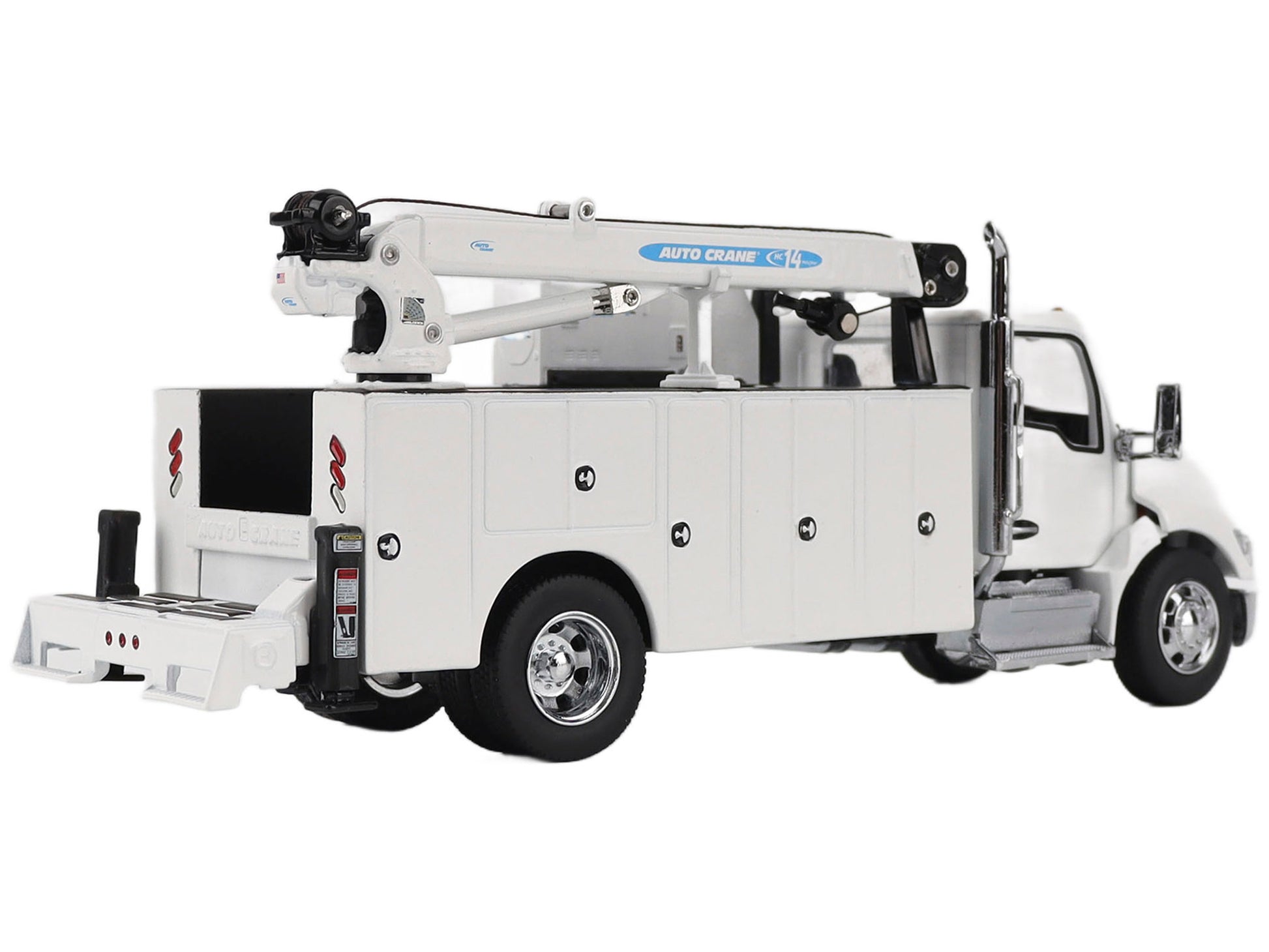 Kenworth T380 Auto-Crane Titan 85-Body HC14-Crane Work Truck with Miller EnPak White &quot;Transport Series&quot; 1/50 Diecast Model by Diecast Masters