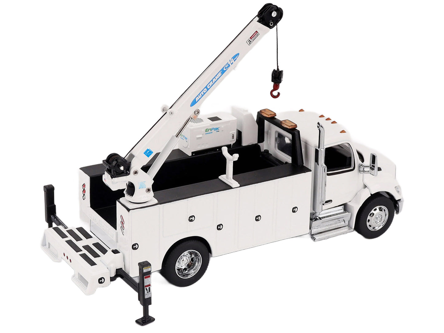 Peterbilt 536 Auto-Crane Titan85-Body HC14-Crane Work Truck with Miller EnPak White &quot;Transport Series&quot; 1/50 Diecast Model by Diecast Masters