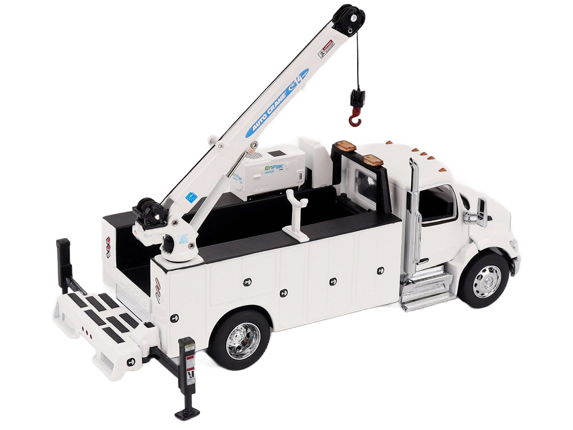 Peterbilt 536 Auto-Crane Titan85-Body HC14-Crane Work Truck with Miller EnPak White &quot;Transport Series&quot; 1/50 Diecast Model by Diecast Masters