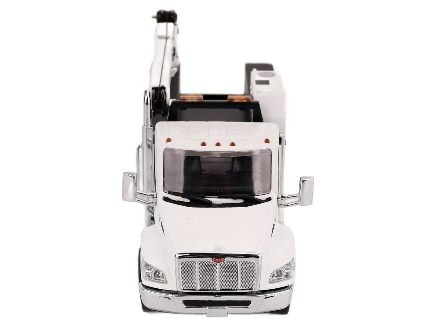 Peterbilt 536 Auto-Crane Titan85-Body HC14-Crane Work Truck with Miller EnPak White &quot;Transport Series&quot; 1/50 Diecast Model by Diecast Masters