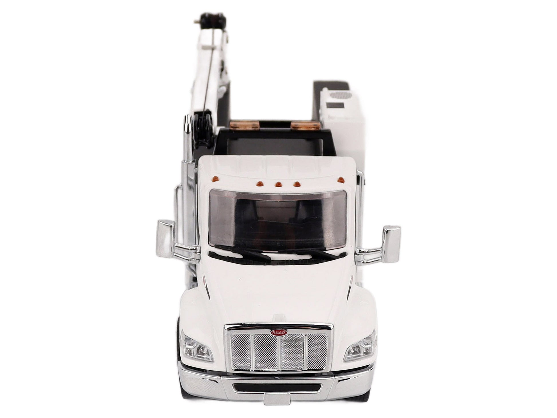 Peterbilt 536 Auto-Crane Titan85-Body HC14-Crane Work Truck with Miller EnPak White &quot;Transport Series&quot; 1/50 Diecast Model by Diecast Masters