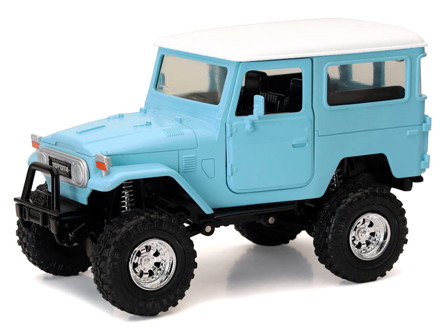 Toyota Land Cruiser FJ40 Light Blue with White Top &quot;Xtreme Off-Road&quot; Series 1/24 Diecast Model by New Ray