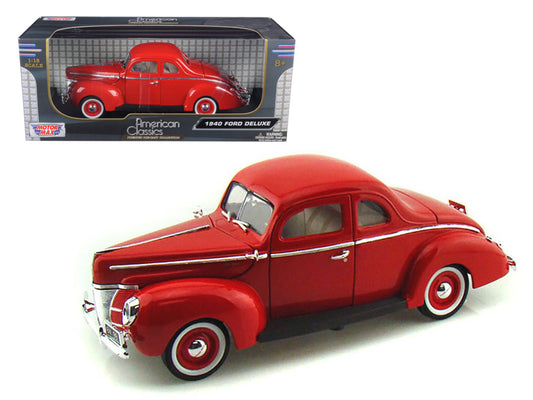 1940 Ford Deluxe Red &quot;American Classics&quot; Series 1/18 Diecast Model Car by Motormax