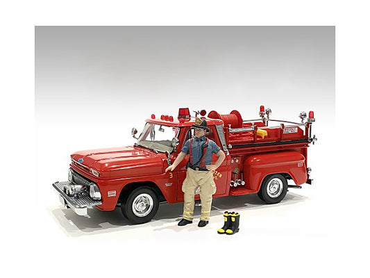 &quot;Firefighters&quot; Getting Ready Figure with Boots Accessory for 1/18 Scale Models by American Diorama