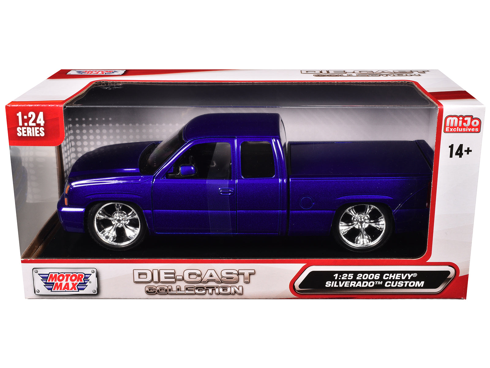 2006 Chevrolet Silverado Custom Pickup Truck Blue Metallic &quot;Die-Cast Collection&quot; Series 1/25 Diecast Model Car by Motormax